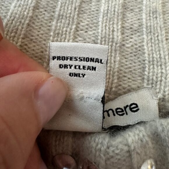 Autumn Cashmere women's light gray mock neck sweater with silver grommets, XS - Picture 8 of 9